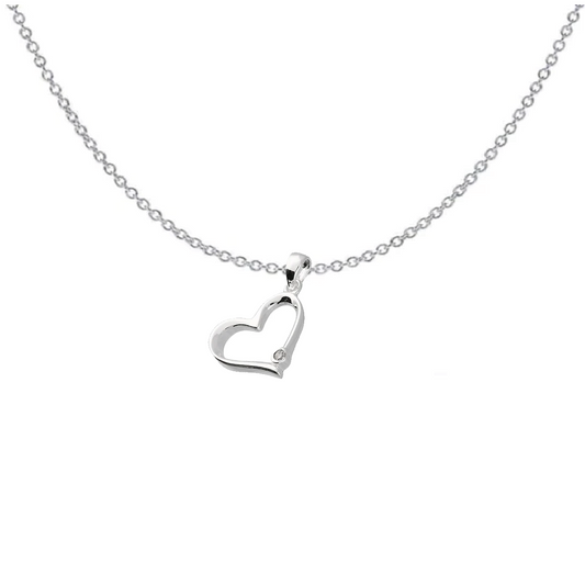 CZ Open Heart Necklace