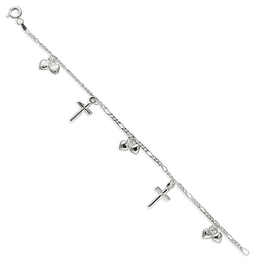 Children Hearts & Cross Bracelet