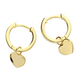 Heart Charm Hoops in Gold