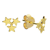 Triple Star Studs in Gold