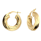 Chunky Swirl Hoops in Gold