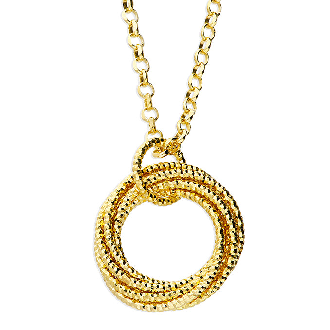 Diamond Cut Circles Necklace