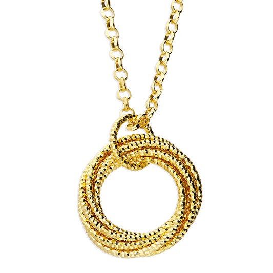 A&A Diamond Cut Circles Necklace