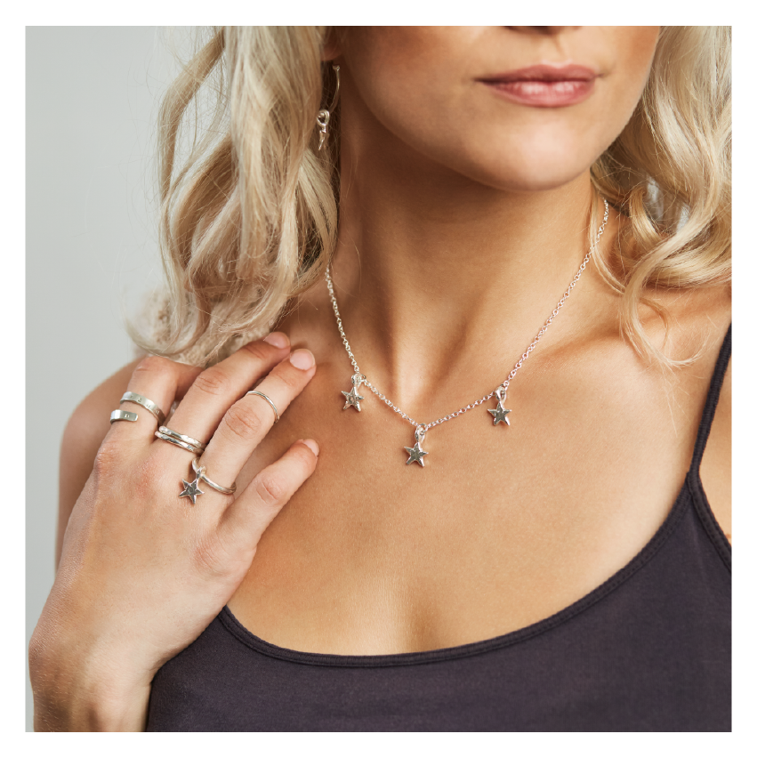 Kids Jewelry - Silver Pink Enamel Star Pendant Necklace (14,16,18 in) –  Loveivy.com