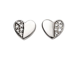 Pave Heart Studs