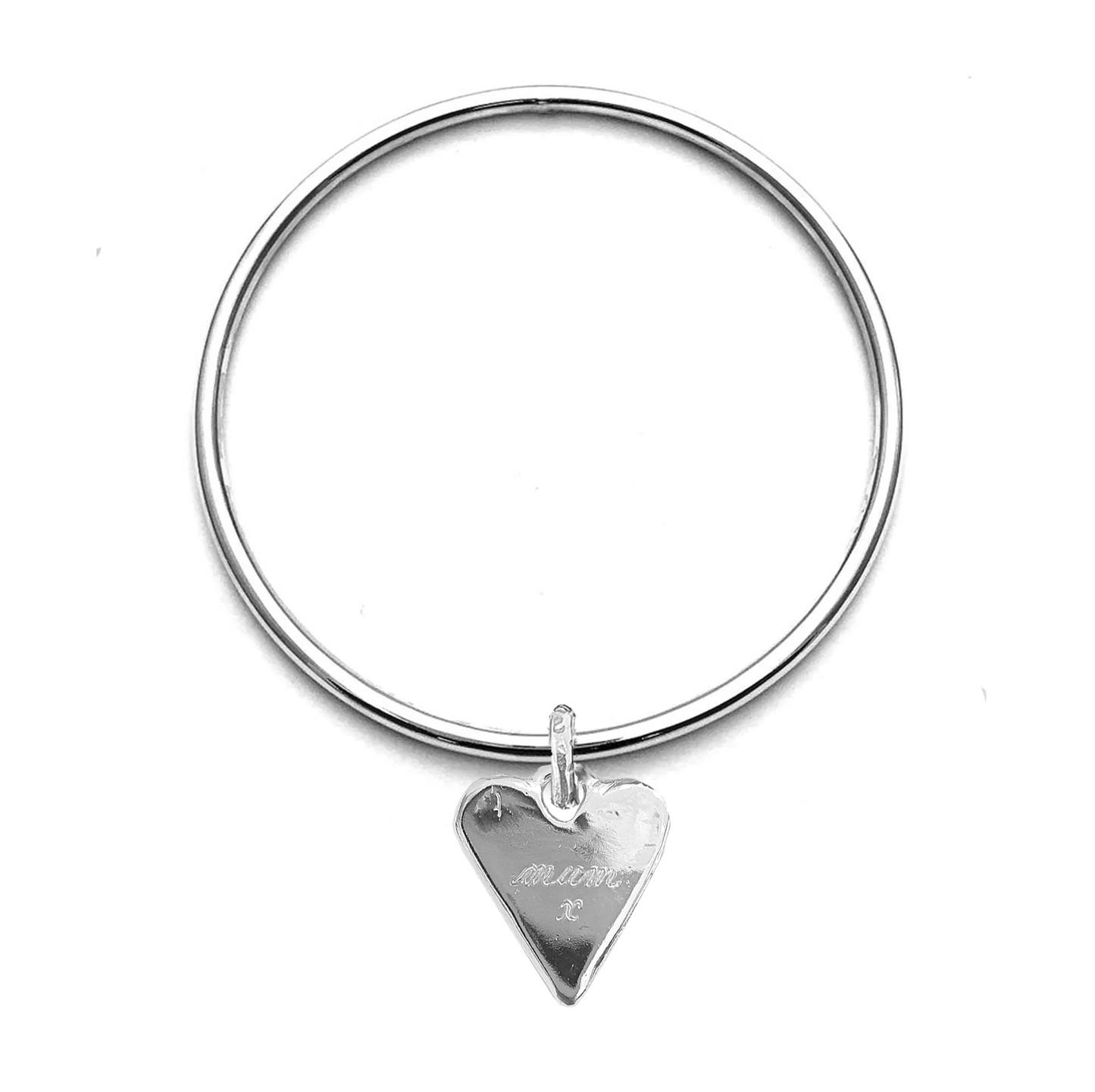 Signature Engraved Maxi Heart Bangle