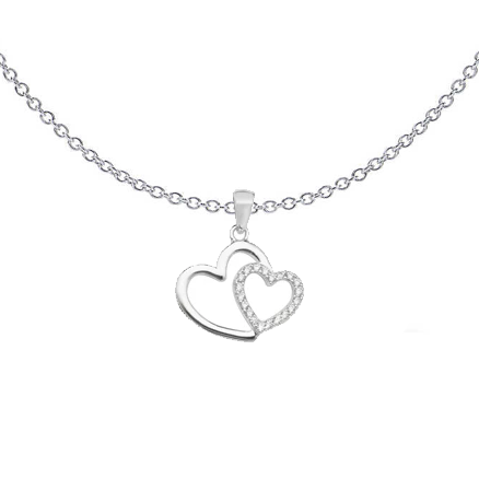 Sparkle Double Heart Necklace