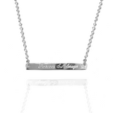 Signature Hand Engraved Script Bar Necklace