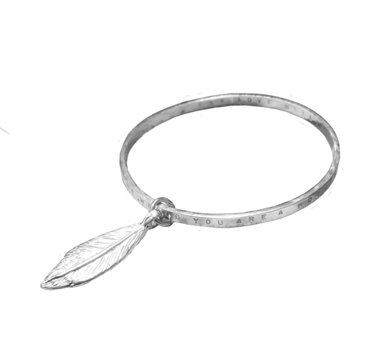 Signature Feather Quote Bangle