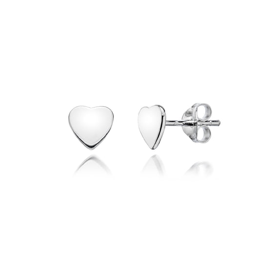 Silver Heart Studs