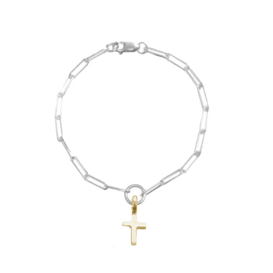 Signature Gold Cross Trace Bracelet