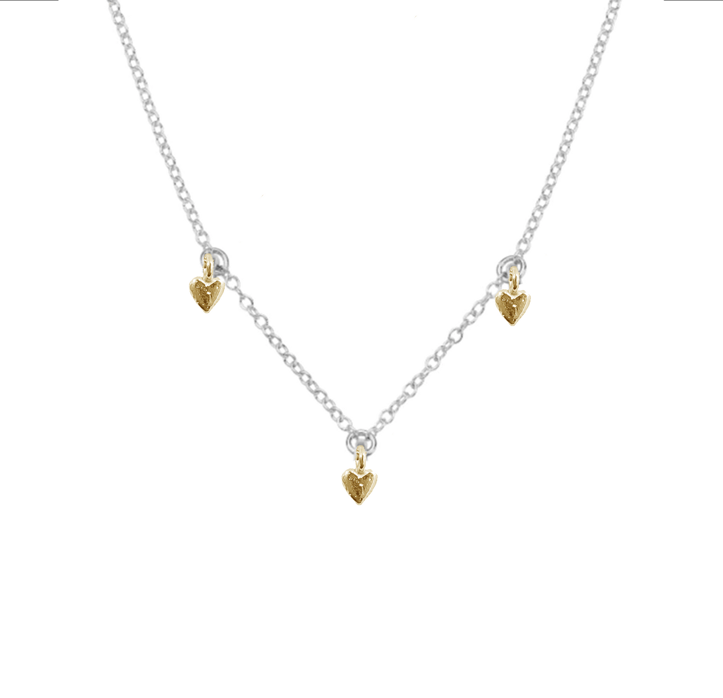 Signature Gold Triple Teeny Heart Necklace