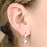 Shell Huggie Hoops