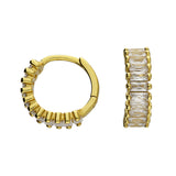 Baguette Huggie Hoops in Gold