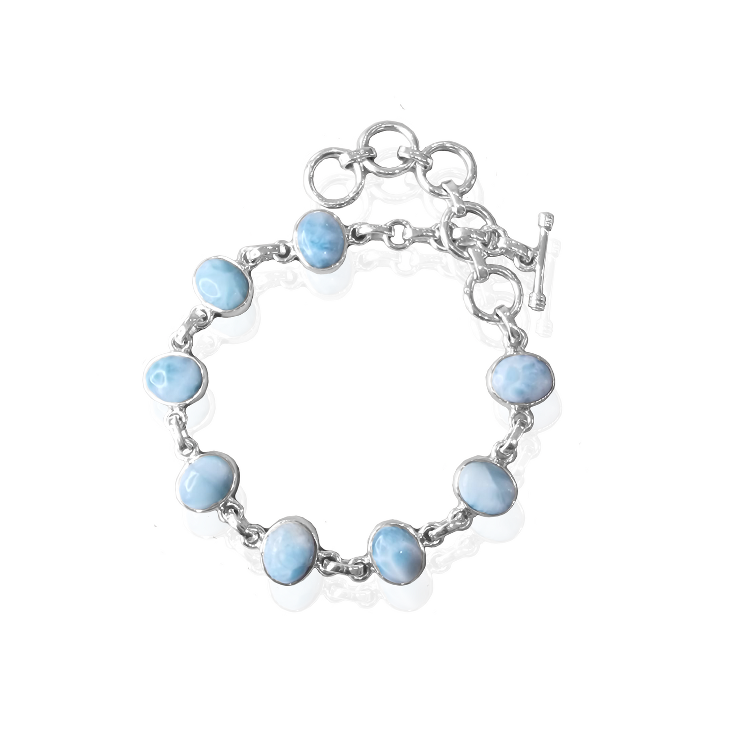 EVANGELINE Silver Larimar Bracelet