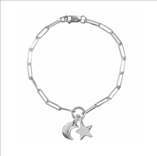 Signature Moon and Star Trace Bracelet