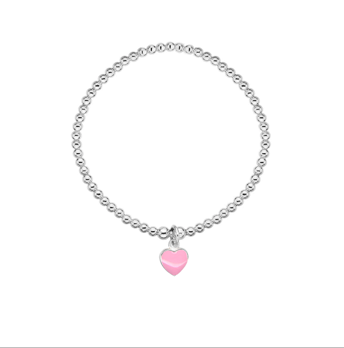Pink Enamel Heart Bracelet